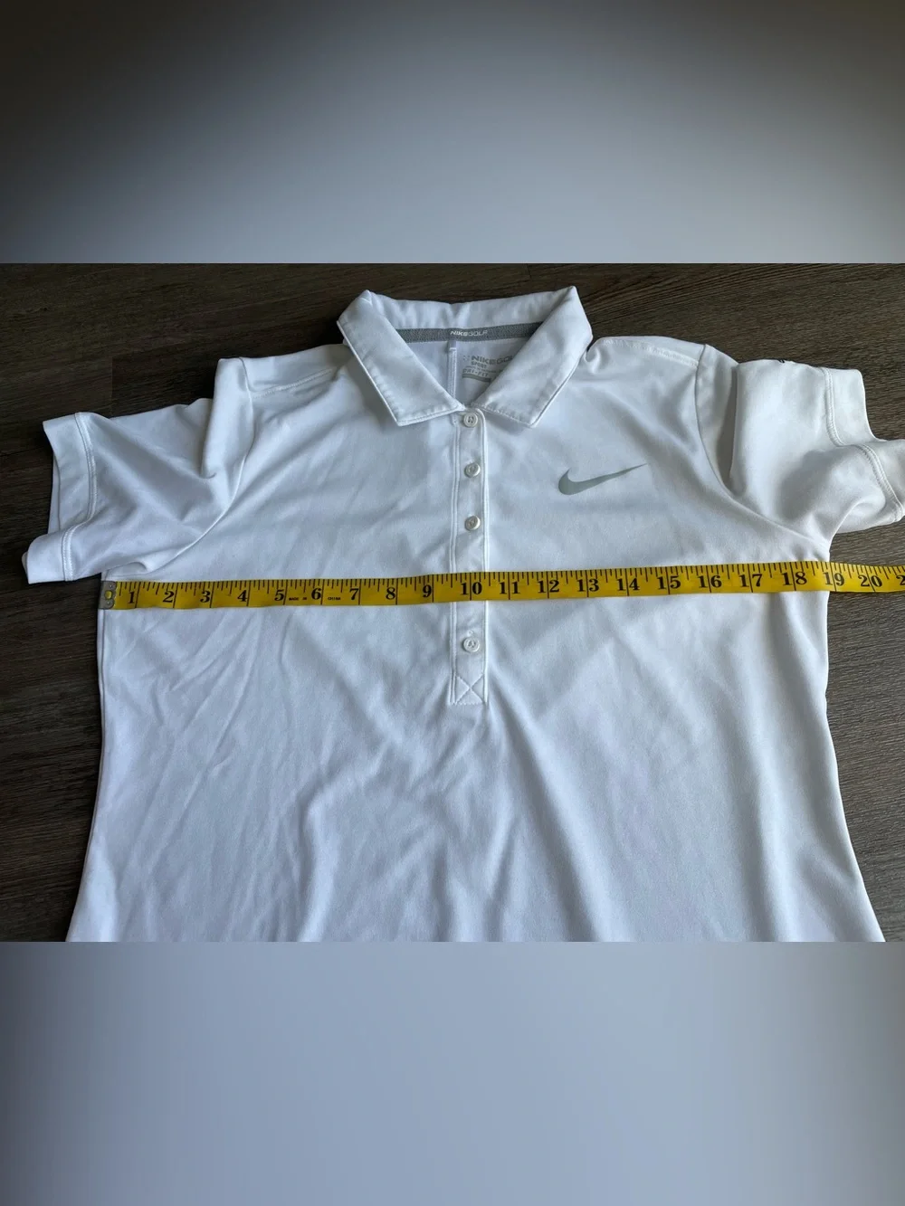 Nike White Women's Short Sleeve Polo Button-Down Shirt - Picture 10 of 12